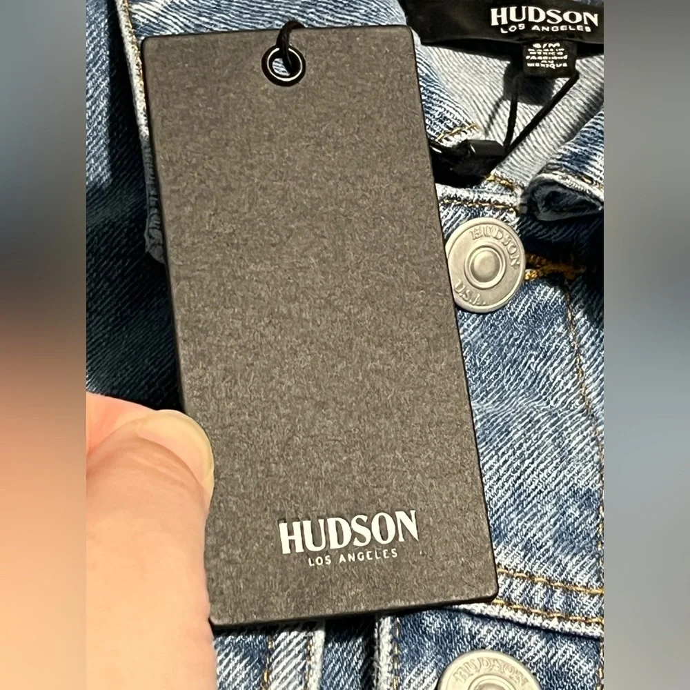 Hudson Jeans Classic Trucker Denim Jacket Medium Wash Blue Tahoe NWT Size S/M